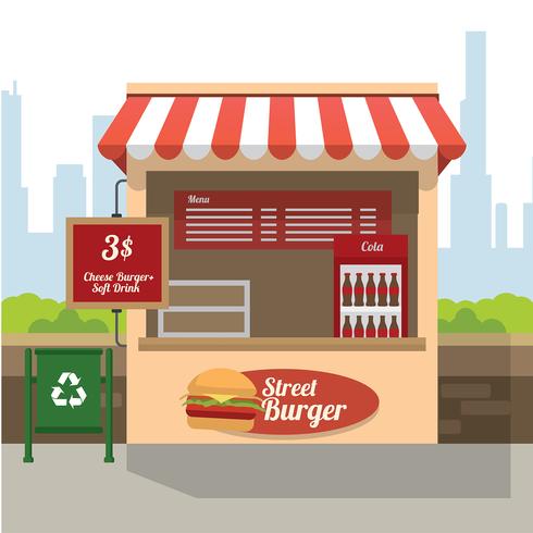 Street Burger Concession Stand Gratis Vector