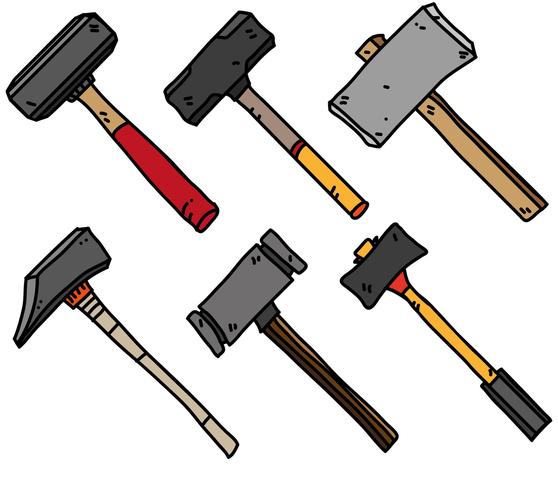 Vector Sledgehammer platte Cartoon pictogrammen