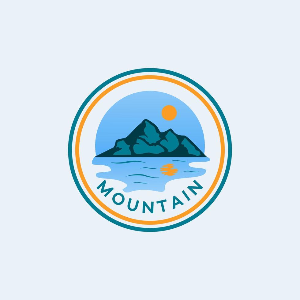 ochtend- berg wijnoogst logo vector