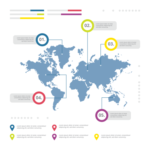 Wereldwijde kaarten Infographic vector