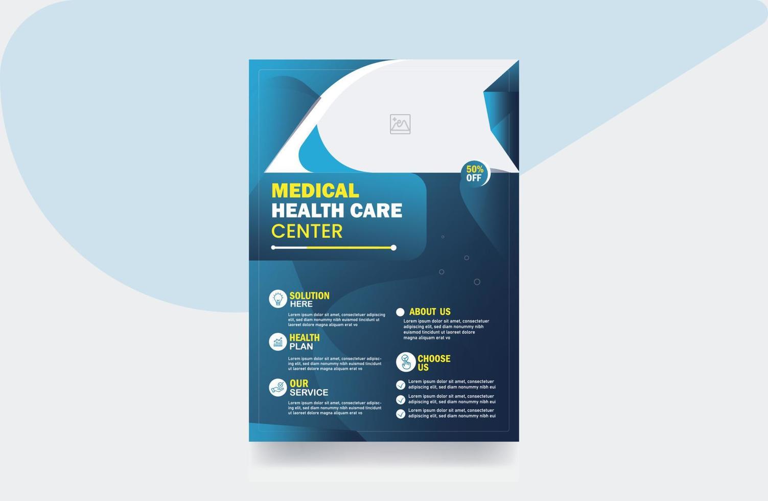 Gezondheid zorg medisch folder brochure ontwerp sjabloon vector