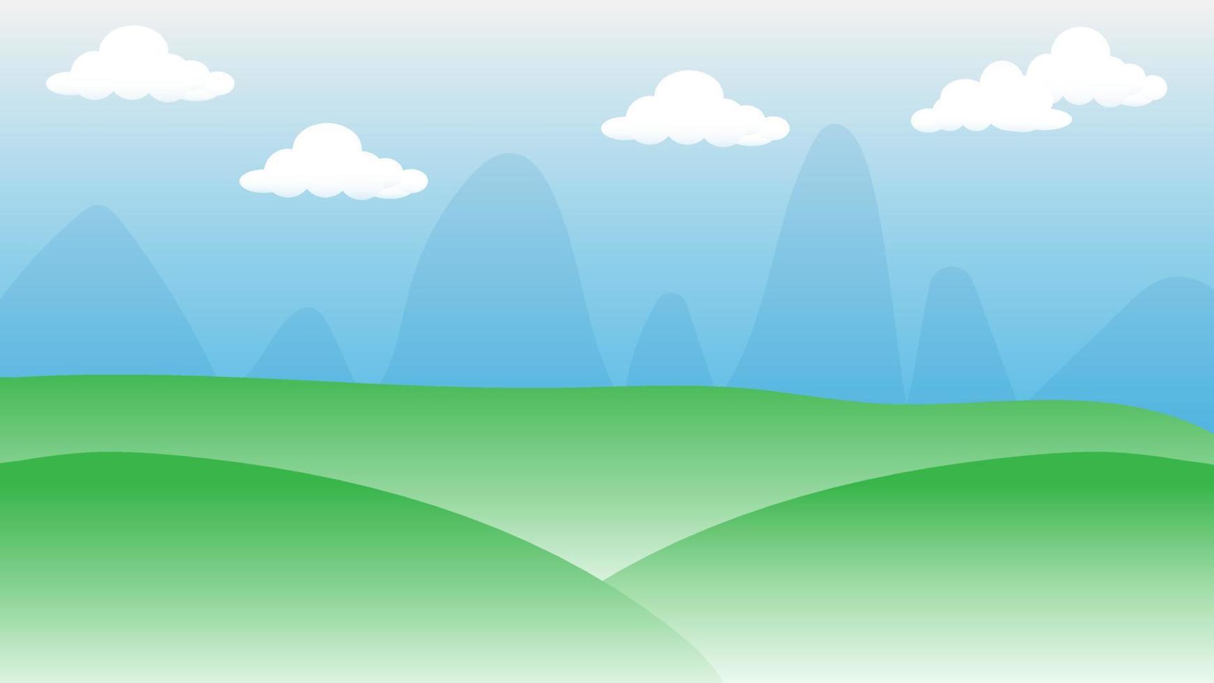 vector rijstveld veld- van natuur en berg heuvels landschap illustratie