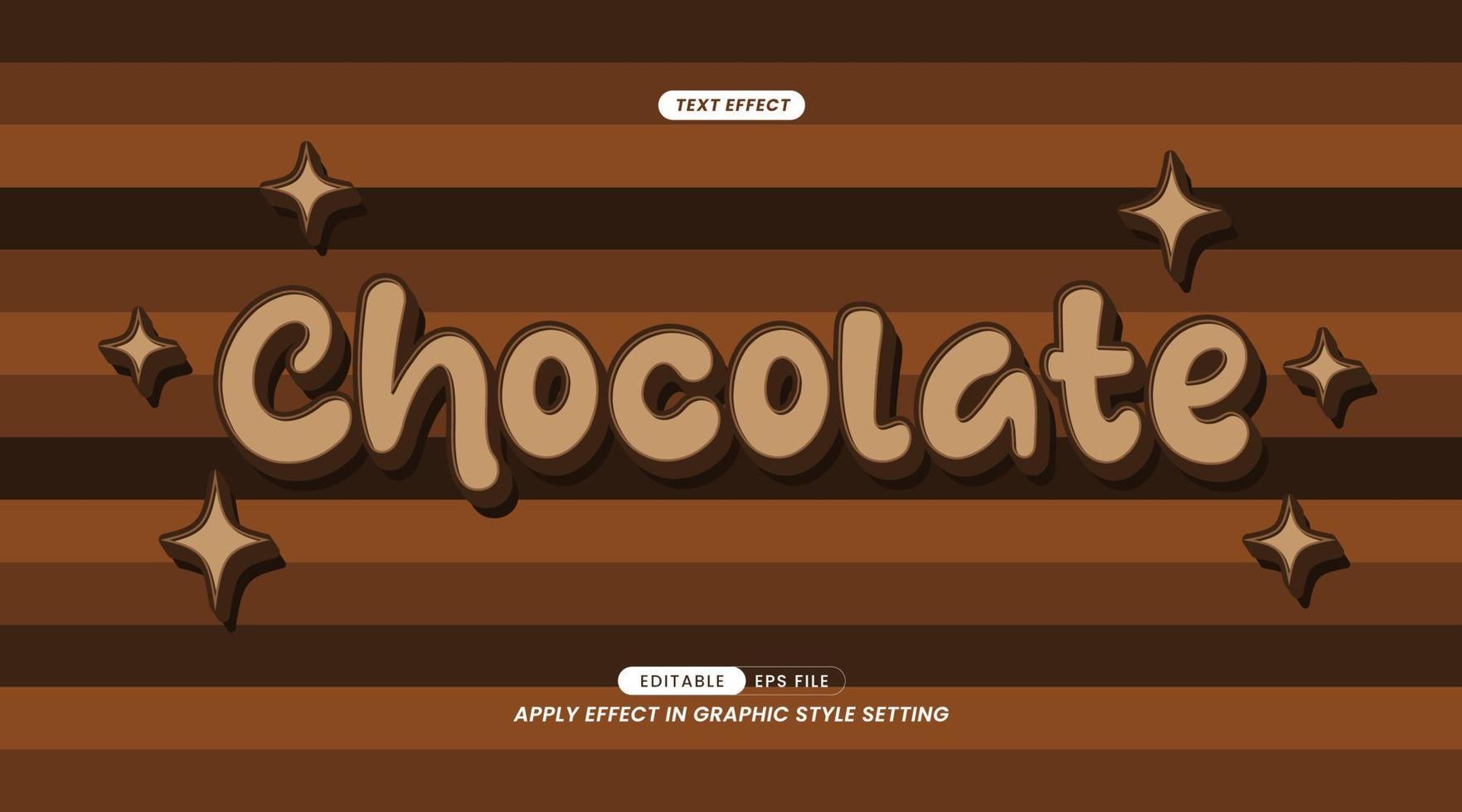 3d tekst effect met chocola woord slogan. gemakkelijk naar gebruik en bewerkbaar. vector