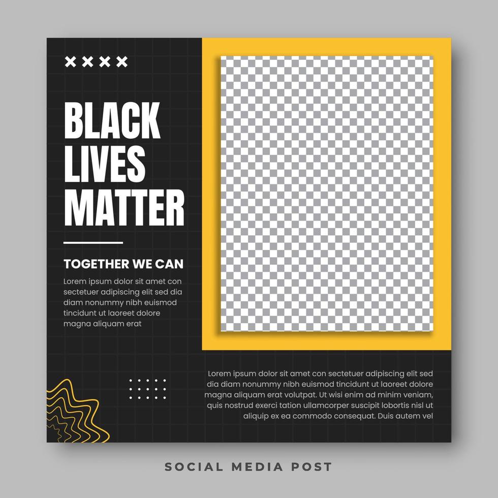 minimalistische zwart leeft er toe doen sociaal media sjabloon vector