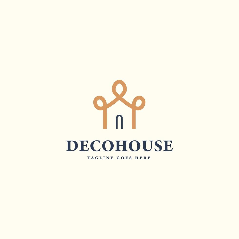 luxe huis decoratie logo ontwerp vector vrij