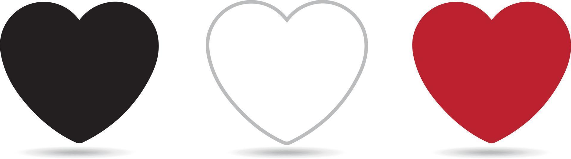verzameling van hart illustraties, liefde symbool icoon reeks vector