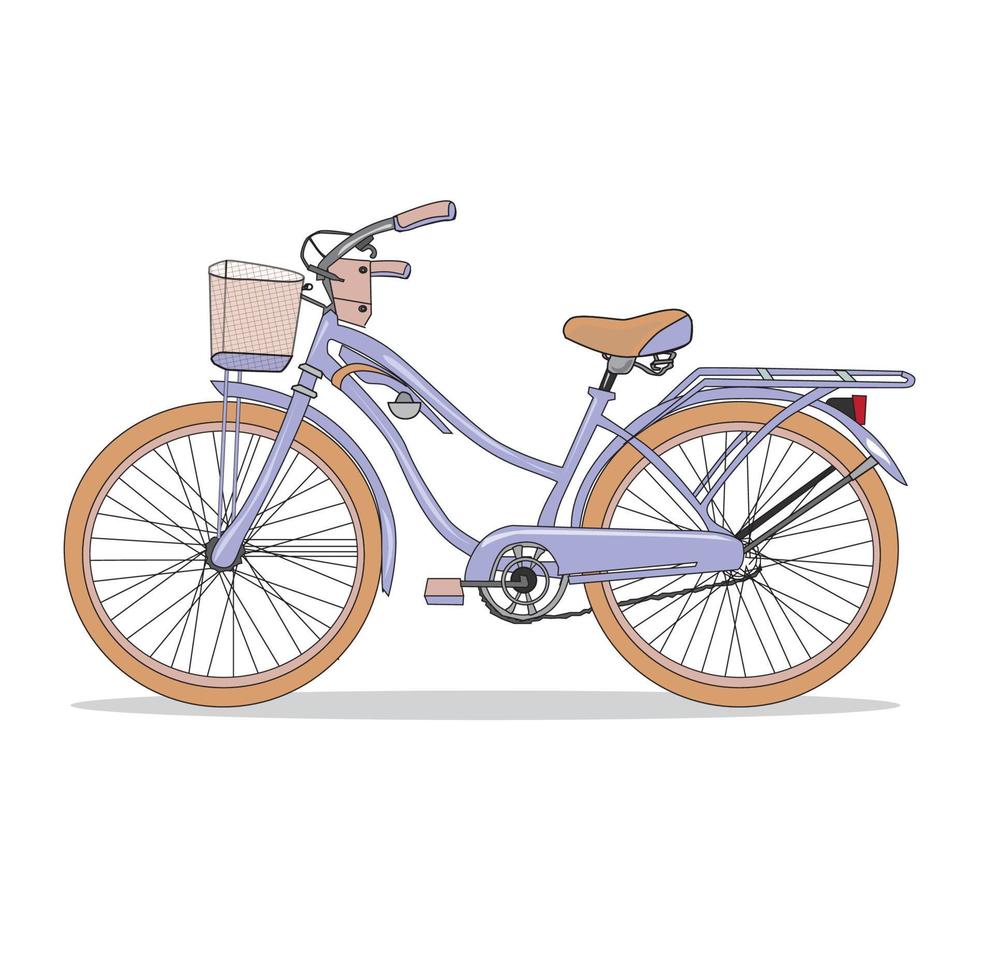 vector illustratie van een oud fiets, Aan een wit grond