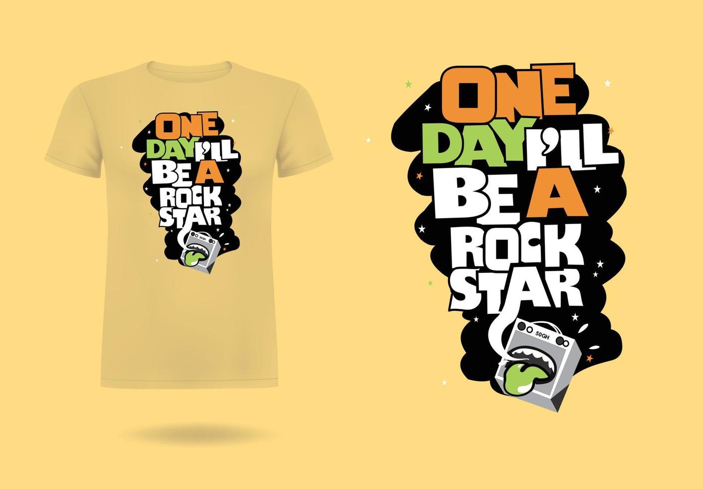 een dag ziek worden een rockster vector t-shirt ontwerp