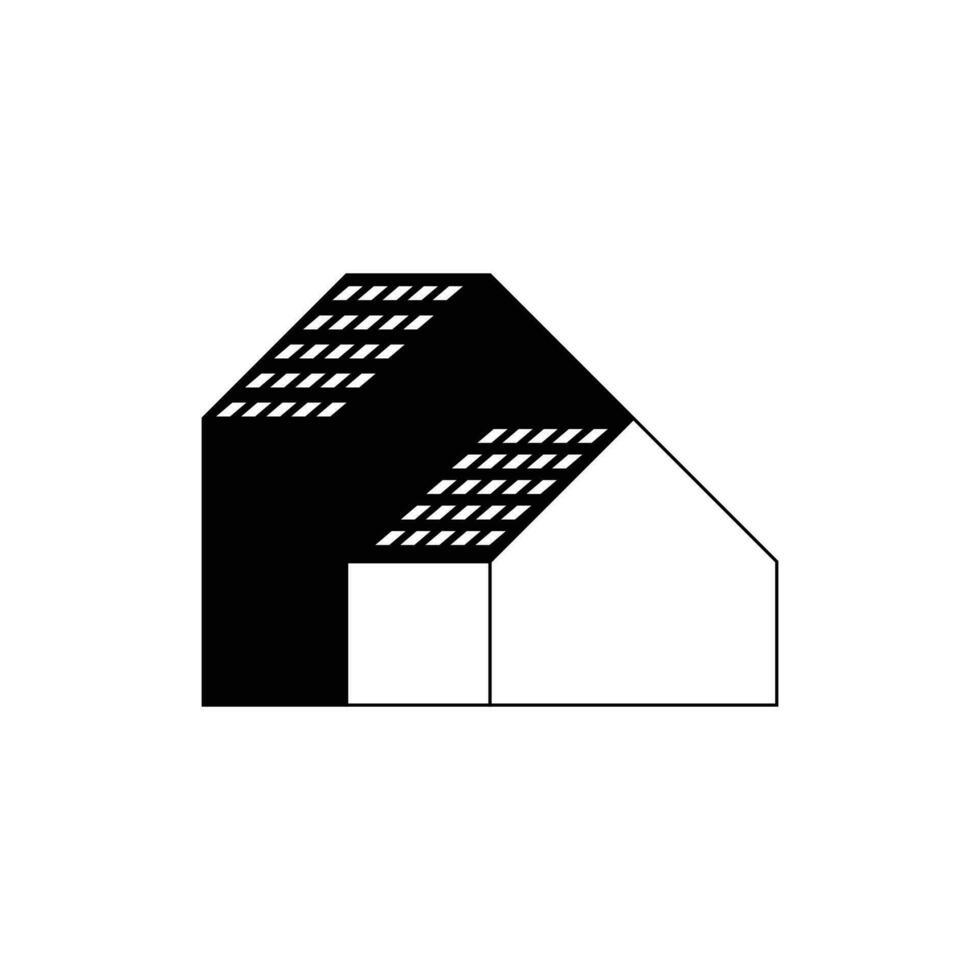 donker en licht huis gebouw logo. vlak logo. geïsoleerd achtergrond vector