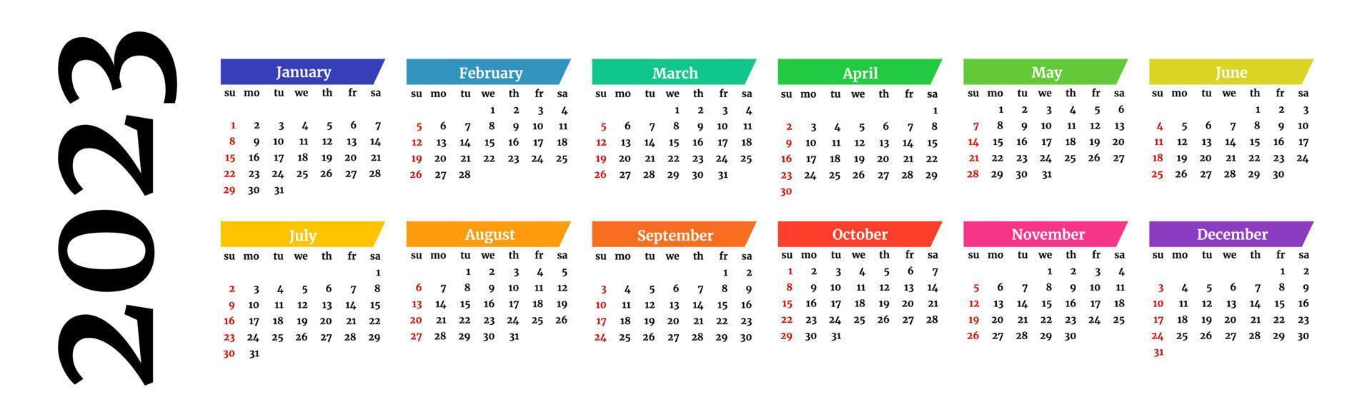 kalender voor 2023 geïsoleerd Aan een wit achtergrond vector