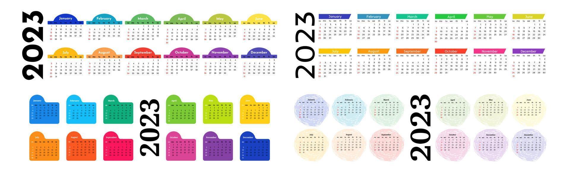 kalender voor 2023 geïsoleerd Aan een wit achtergrond vector