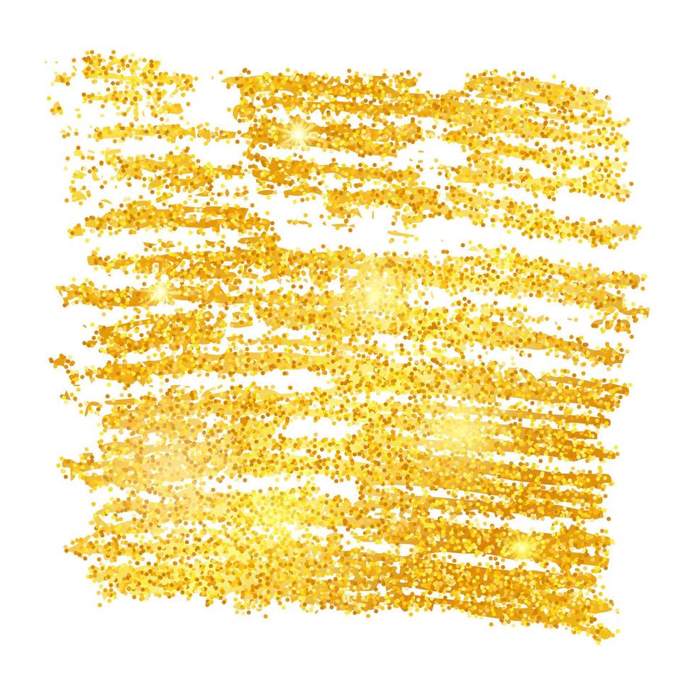 gouden verf glinsterende backdrop Aan een wit achtergrond. achtergrond met goud sparkles en schitteren effect vector