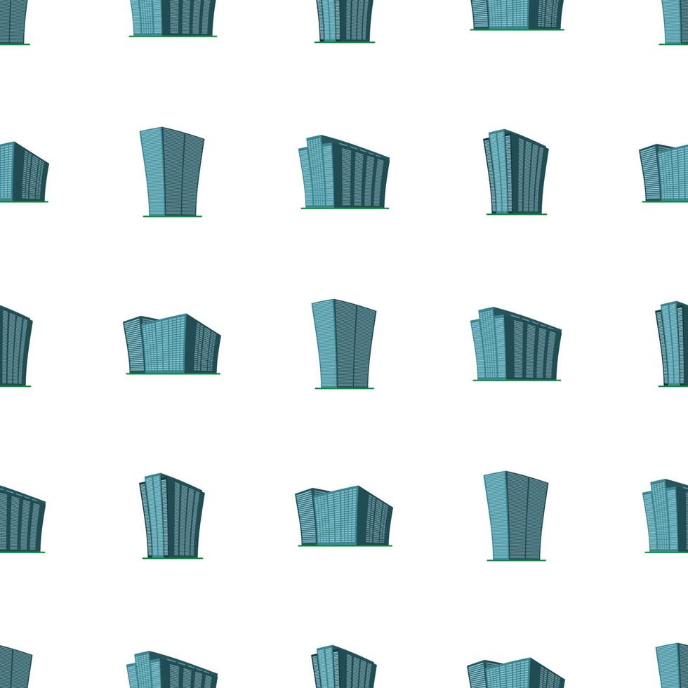 naadloos patroon met modern isometrische gebouw Aan een wit achtergrond. visie van de gebouw van de onderkant. vector illustratie.