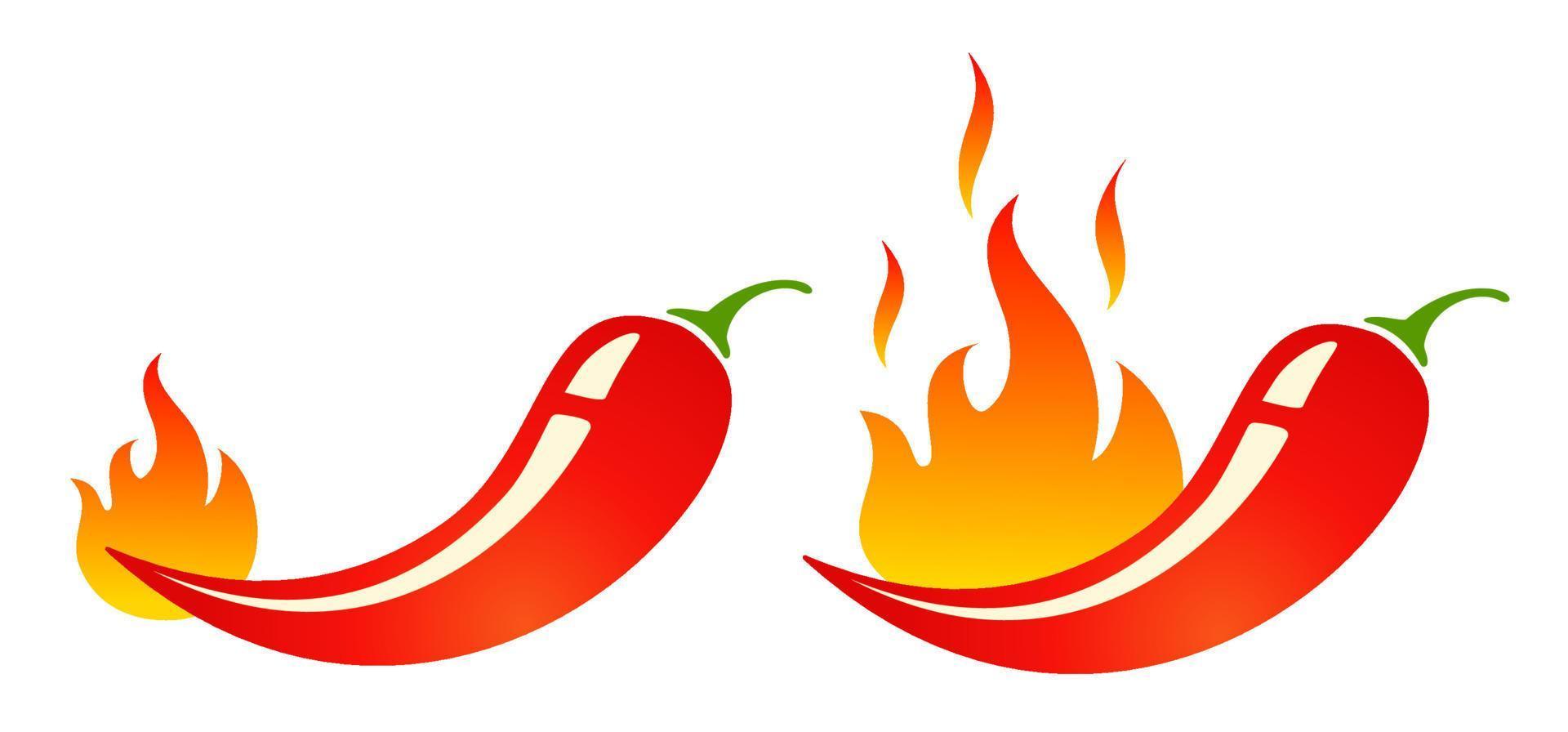 mild en heet chili peper vector