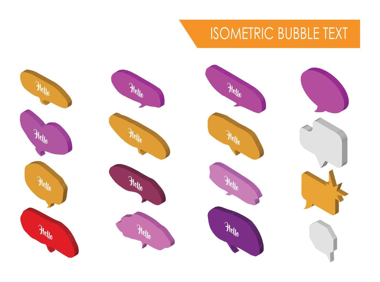 modern isometrische bubbel tekst illustratie, geschikt voor diagrammen, infografieken, boek illustratie, spel Bedrijfsmiddel, en andere grafisch verwant middelen vector