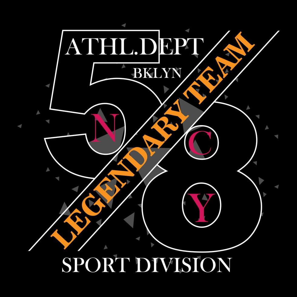 legendarisch team sport tekst typografie ontwerp vector