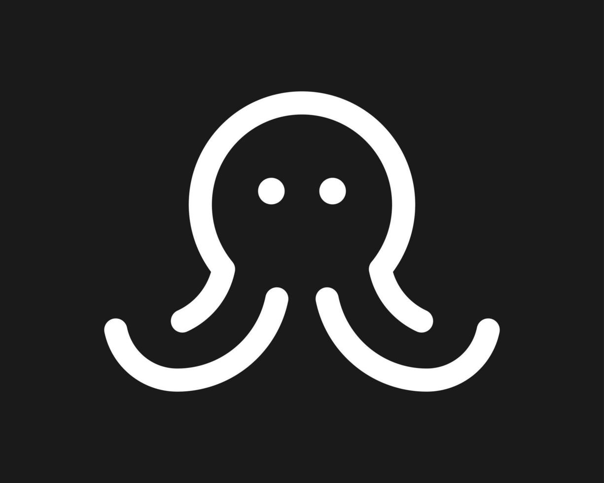 inktvis Octopus voelhoorn oceaan inktvis calamares ongewervelden lijn lineair gemakkelijk vector logo ontwerp