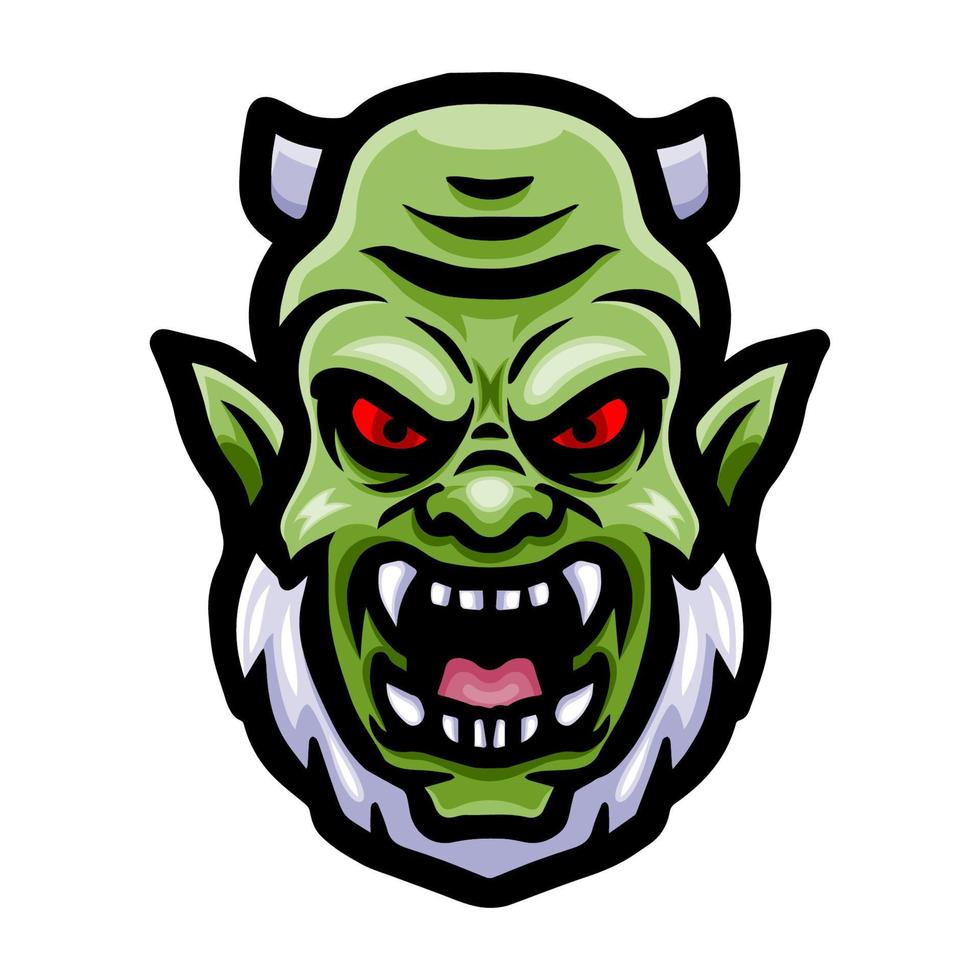 hoofd orc logo mascotte ontwerp vector