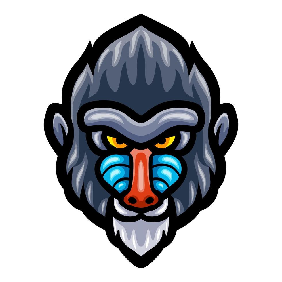 mandril hoofd logo mascotte ontwerp vector