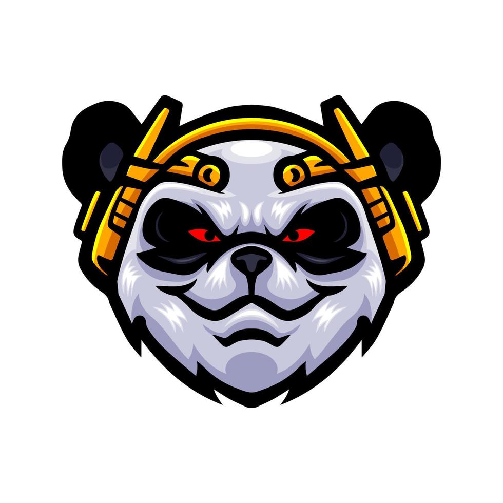 panda hoofd logo mascotte ontwerp vector