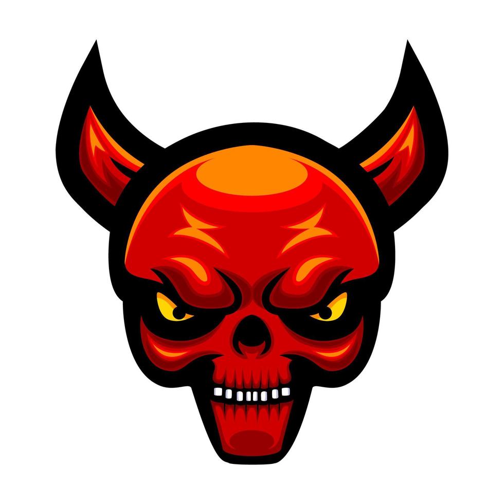 demon schedel hoofd logo mascotte ontwerp vector