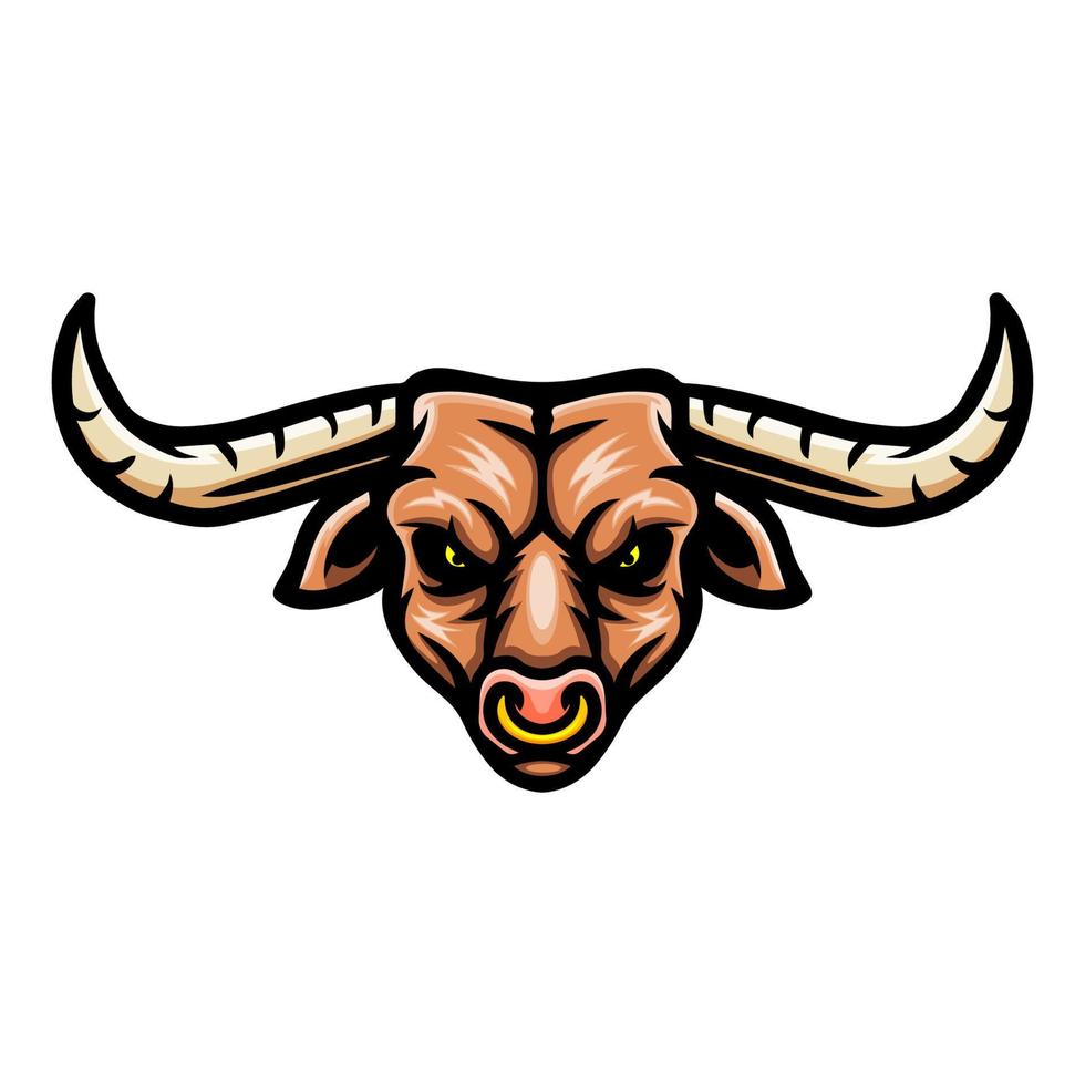 stier hoofd logo mascotte ontwerp vector