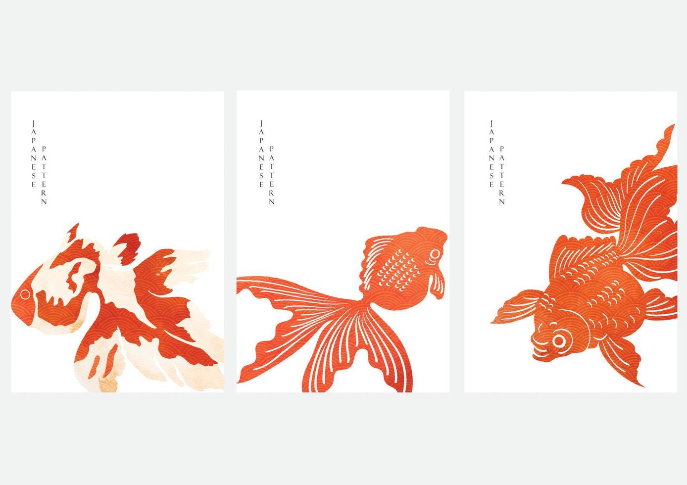 koi vis achtergrond met rood waterverf structuur vector. Japans Golf patroon met Aziatisch traditioneel dier banier ontwerp in wijnoogst stijl. vector