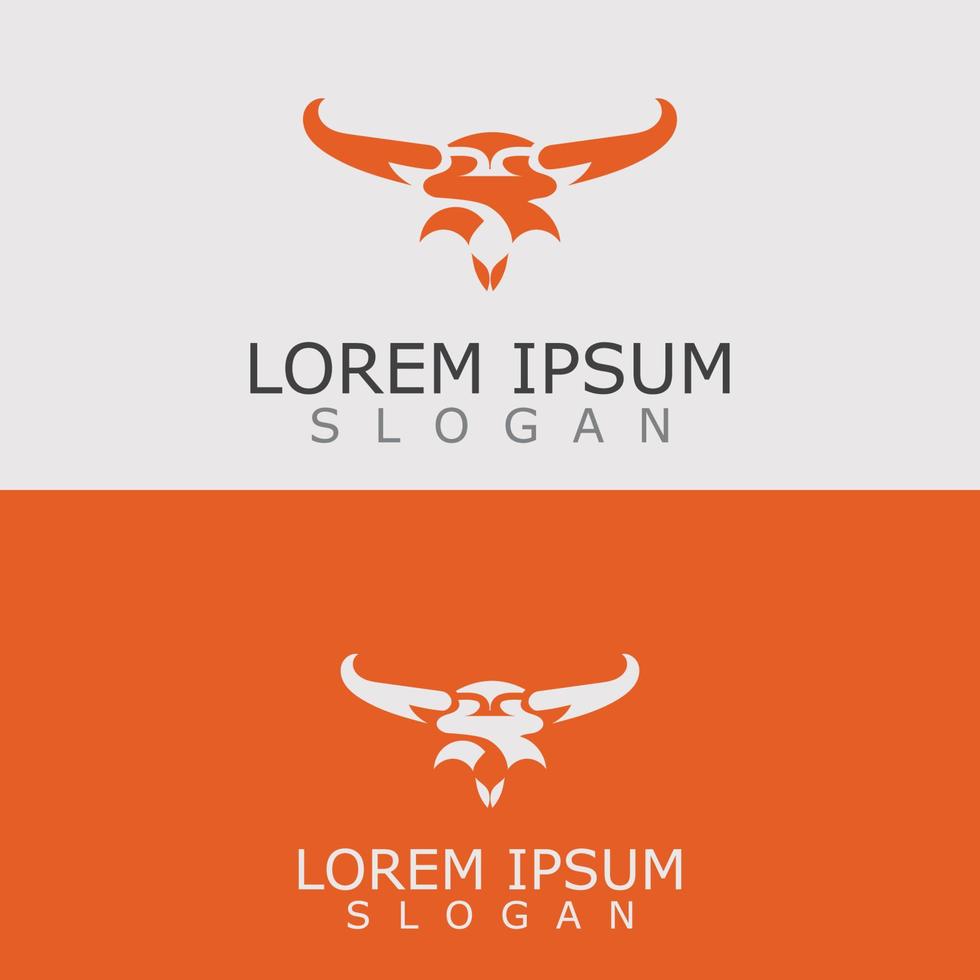 hoorns dier stier logo vector icoon sjabloon