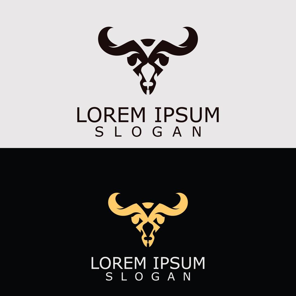 hoorns dier stier logo vector icoon sjabloon