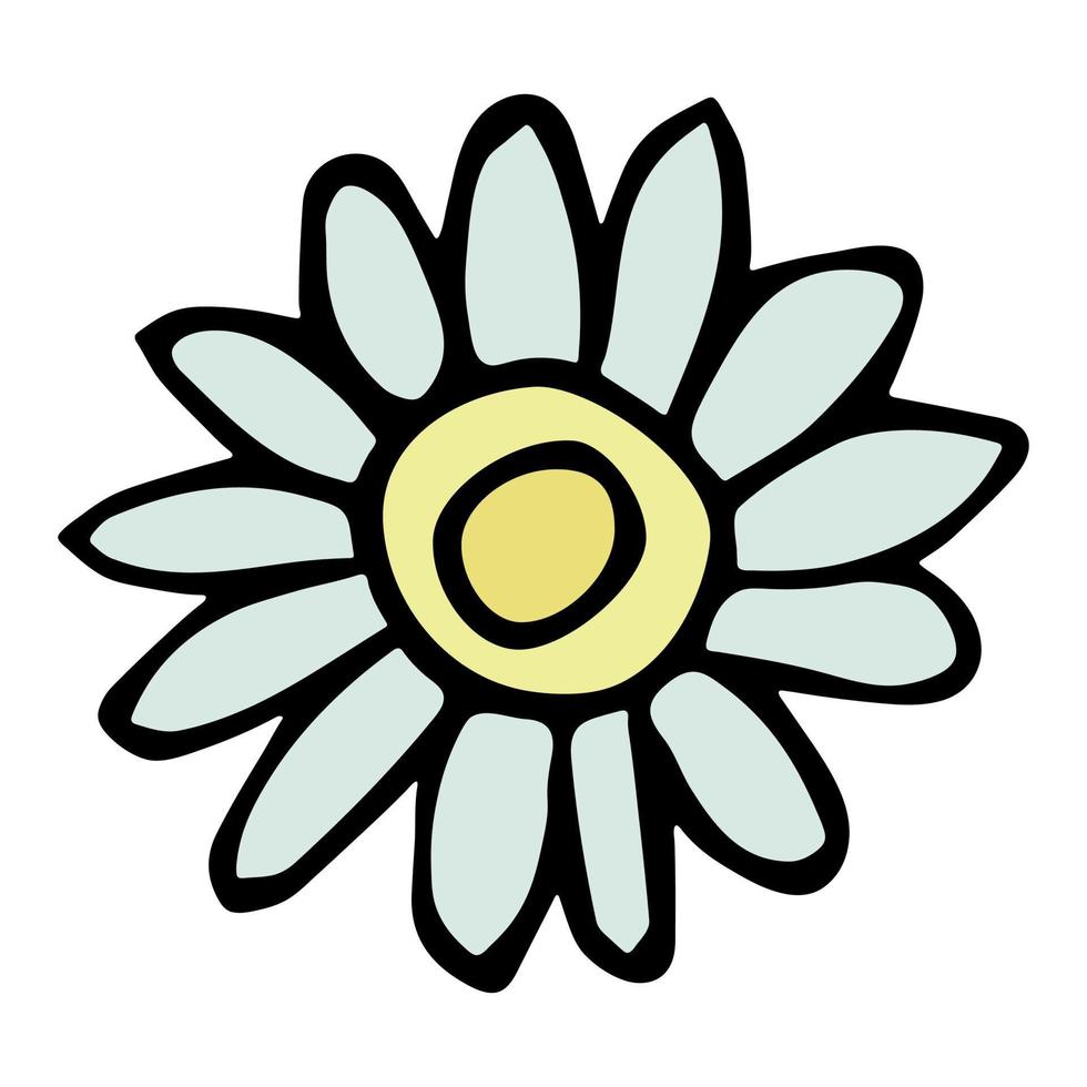 gemakkelijk bloem clip art. hand- getrokken bloemen tekening. voor afdrukken, web, ontwerp, decor, logo vector