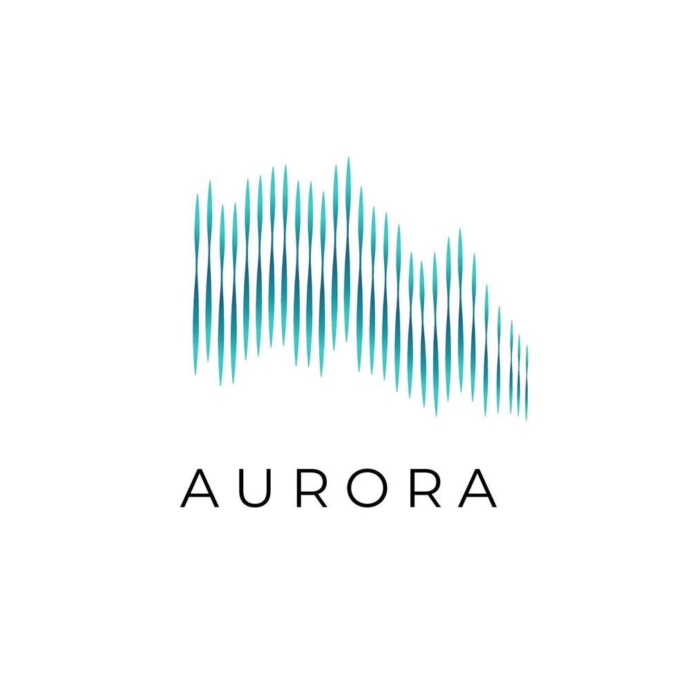 Aurora gemakkelijk illustratie logo met mooi kleur golven vector