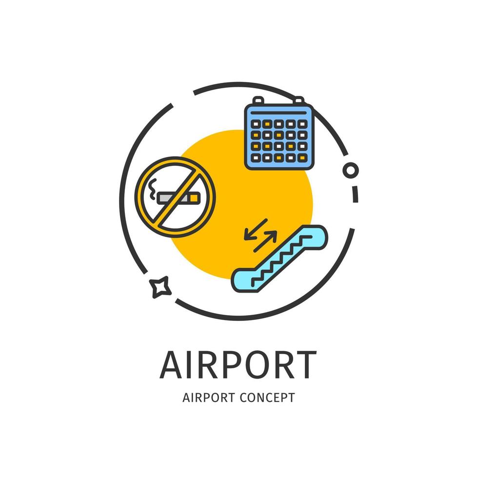 luchthaven dun lijn icoon concept. vector