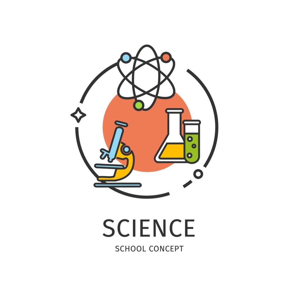 school- dun lijn icoon wetenschap concept. vector