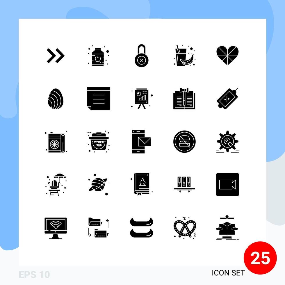 25 thematisch vector solide glyphs en bewerkbare symbolen van favoriete liefde bescherming hart Gezondheid bewerkbare vector ontwerp elementen