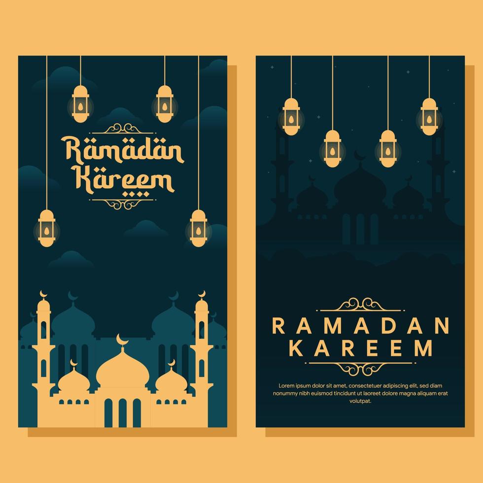Ramadan verticaal banier illustratie in vlak ontwerp vector