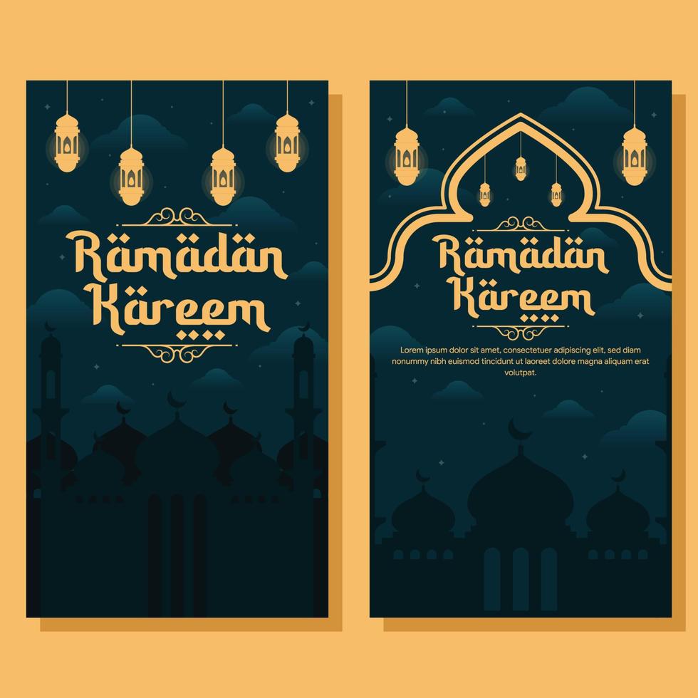 Ramadan verticaal banier illustratie in vlak ontwerp vector