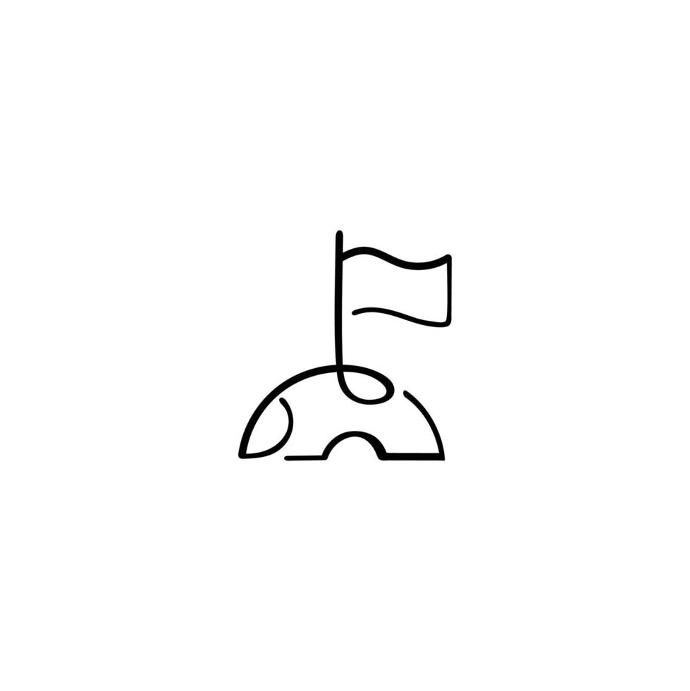 maan vlag lijn stijl icoon ontwerp vector