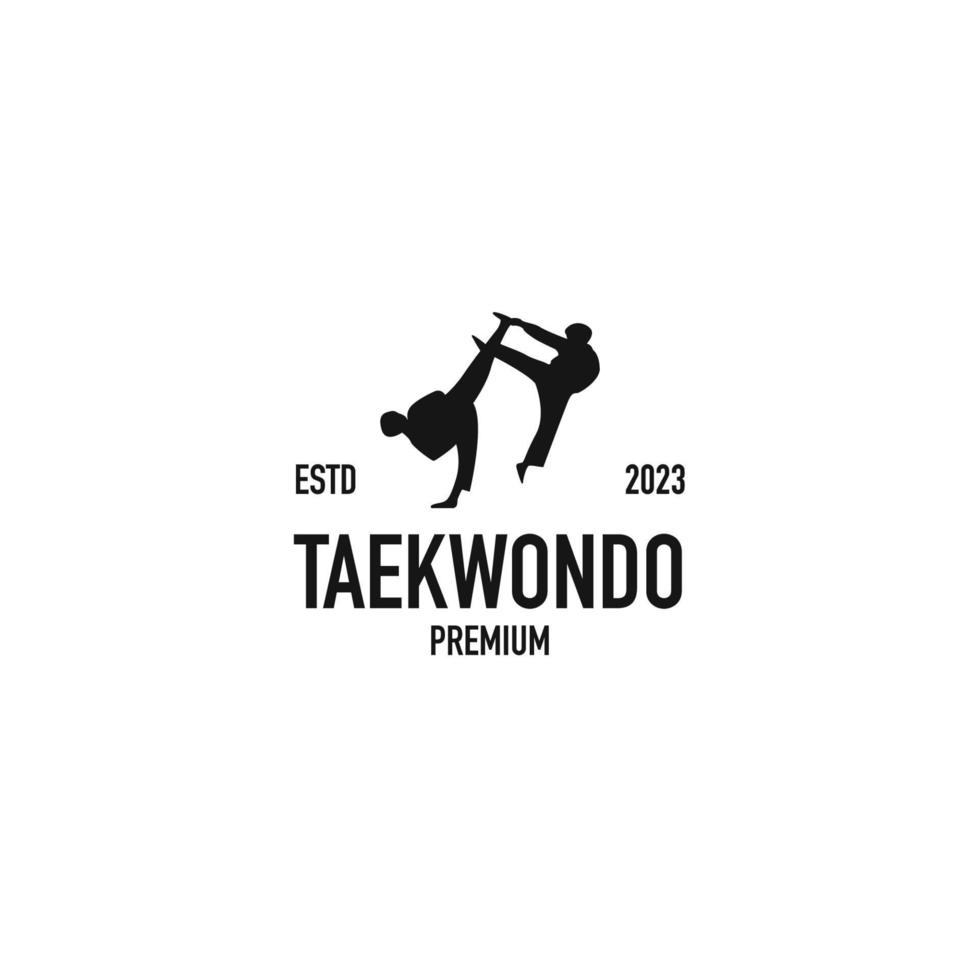 taekwondo krijgshaftig logo ontwerp vector illustratie