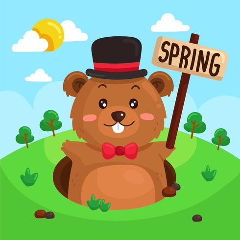 Leuke Gopher signalerende lente Vector