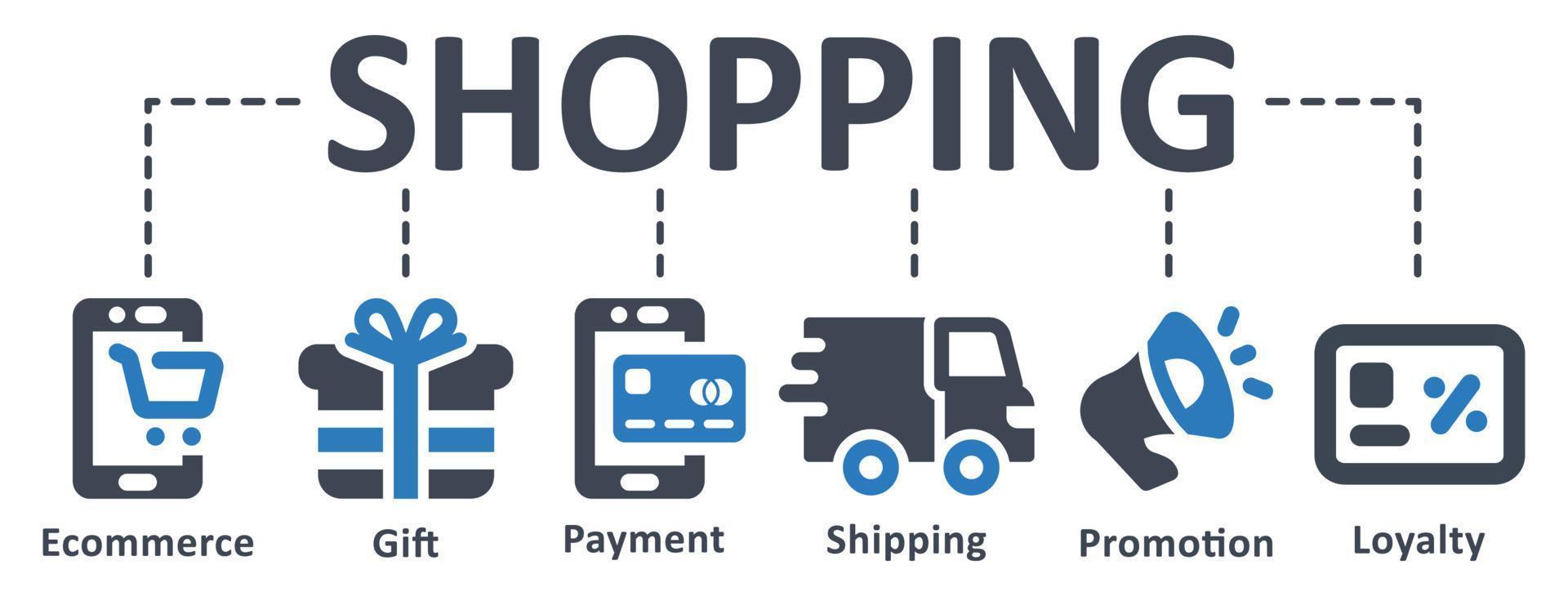 boodschappen doen icoon - vector illustratie . winkelen, e-commerce, betaling, geschenk, prijs, vrij Verzenden, loyaliteit, beloning, Verzenden, infografisch, sjabloon, concept, banier, pictogram, icoon set, pictogrammen .