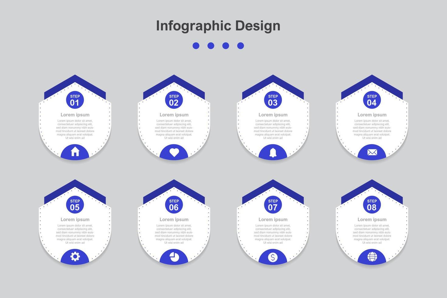 acht stappen abstract bedrijf infographic sjabloon vector