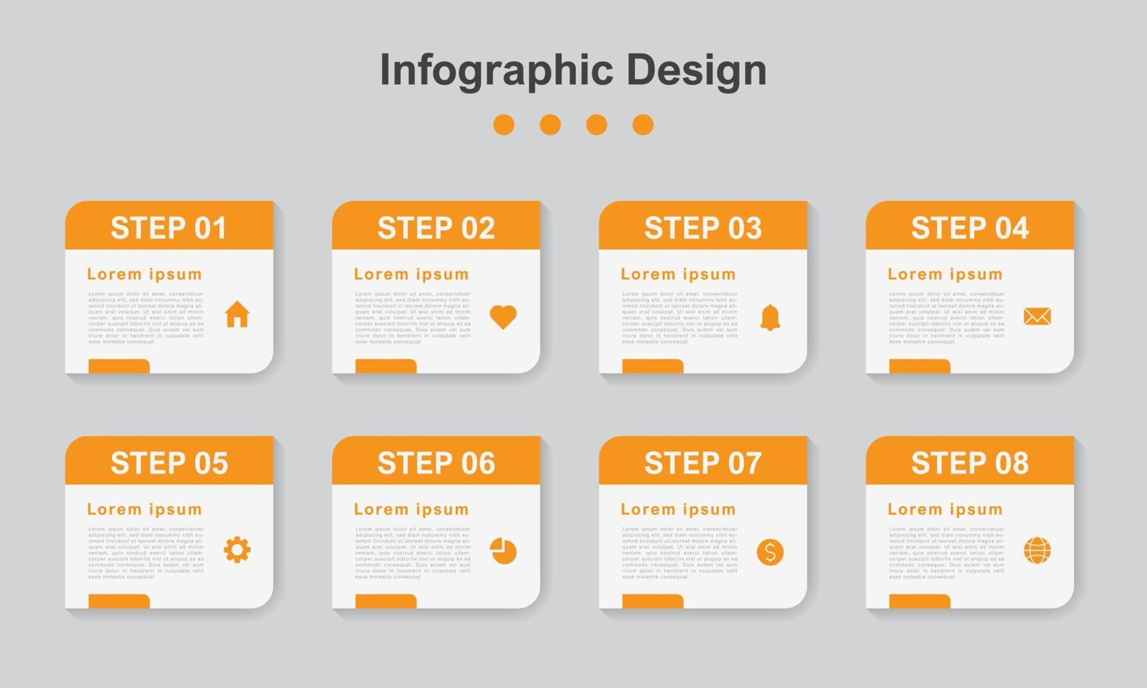 acht stappen abstract bedrijf infographic sjabloon vector