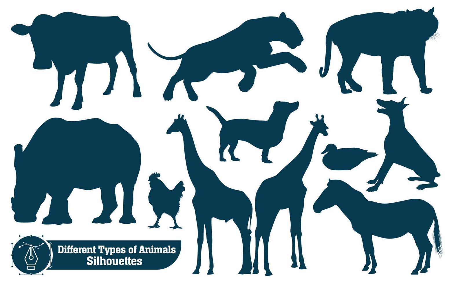 verzameling van dieren silhouetten vector