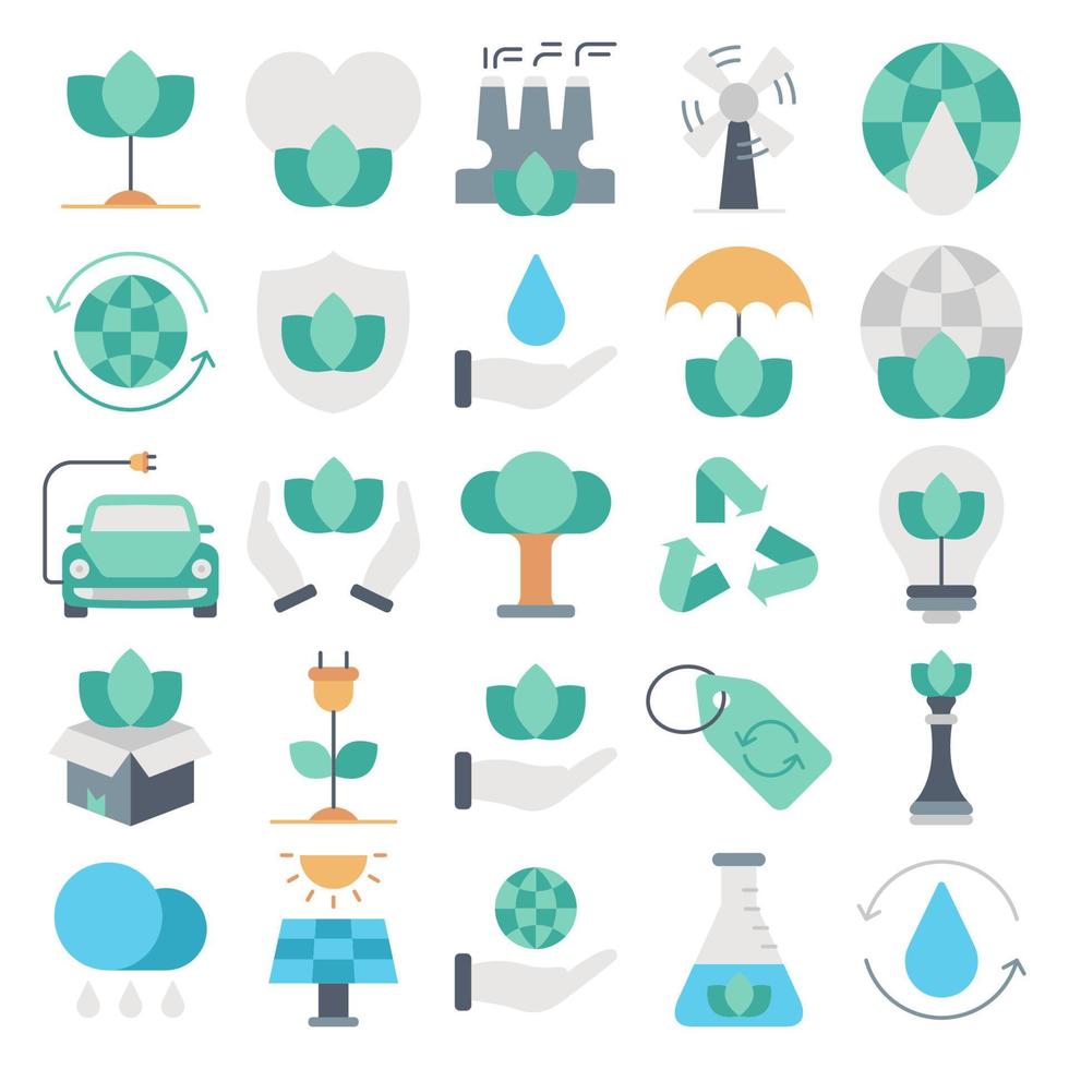 milieu pictogrammen, geschikt voor een breed reeks van digitaal creatief projecten. vector