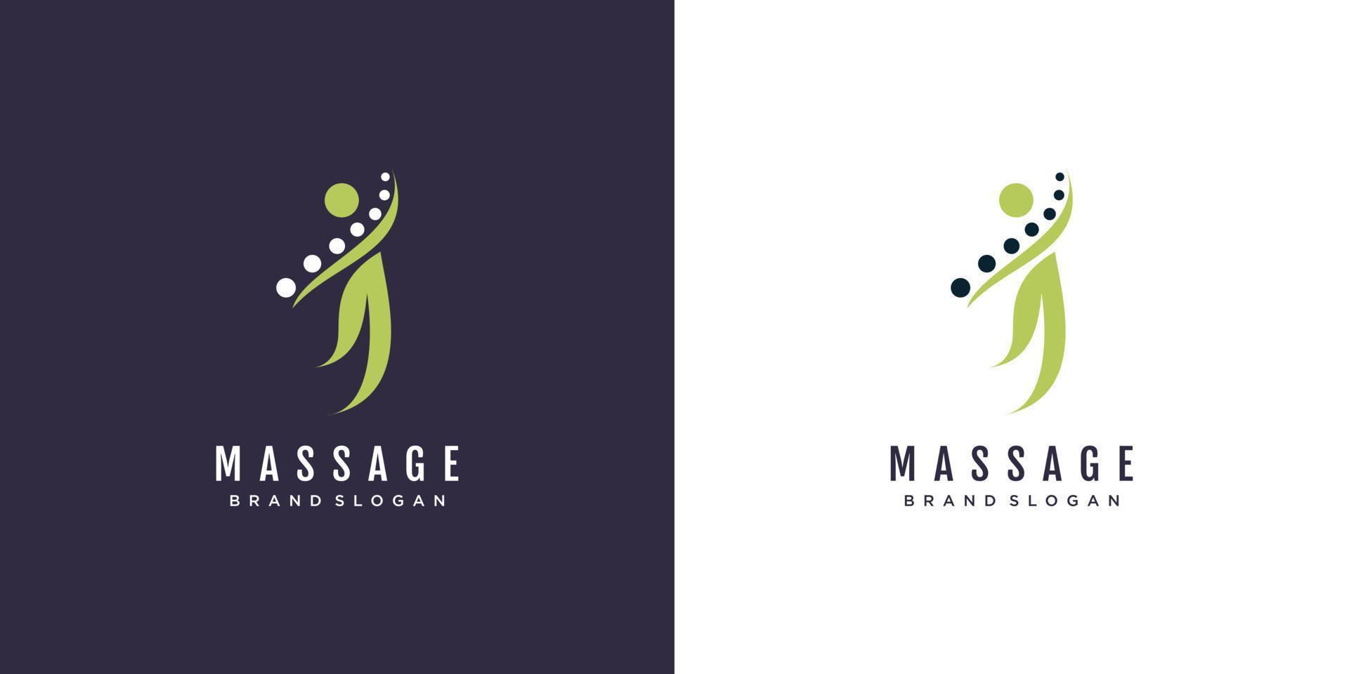 massage logo met creatief idee concept ontwerp icoon vector illustratie