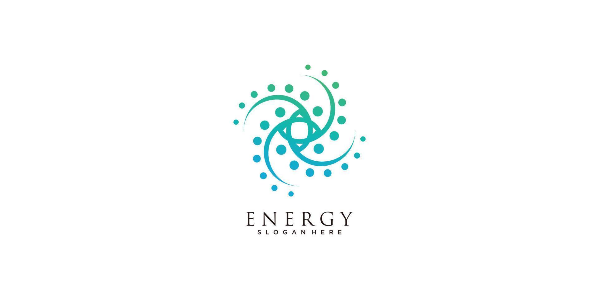 energie logo met spinnen icoon ontwerp vector illustratie