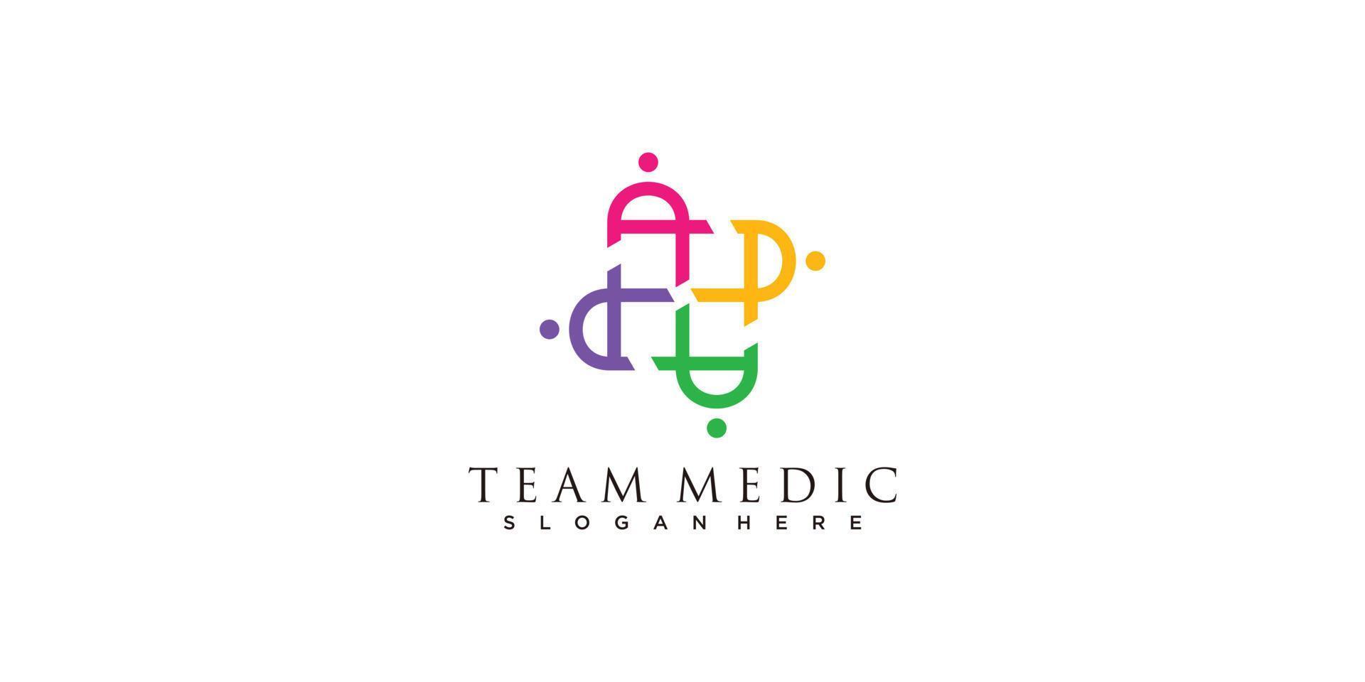 team medisch logo icoon ontwerp vector illustratie