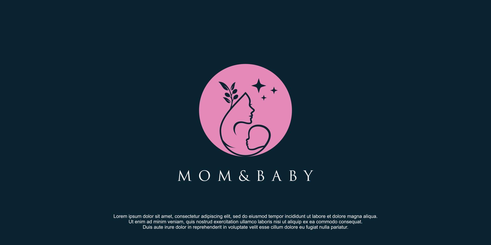 mam en baby logo met olijf- element ontwerp icoon vector illustratie