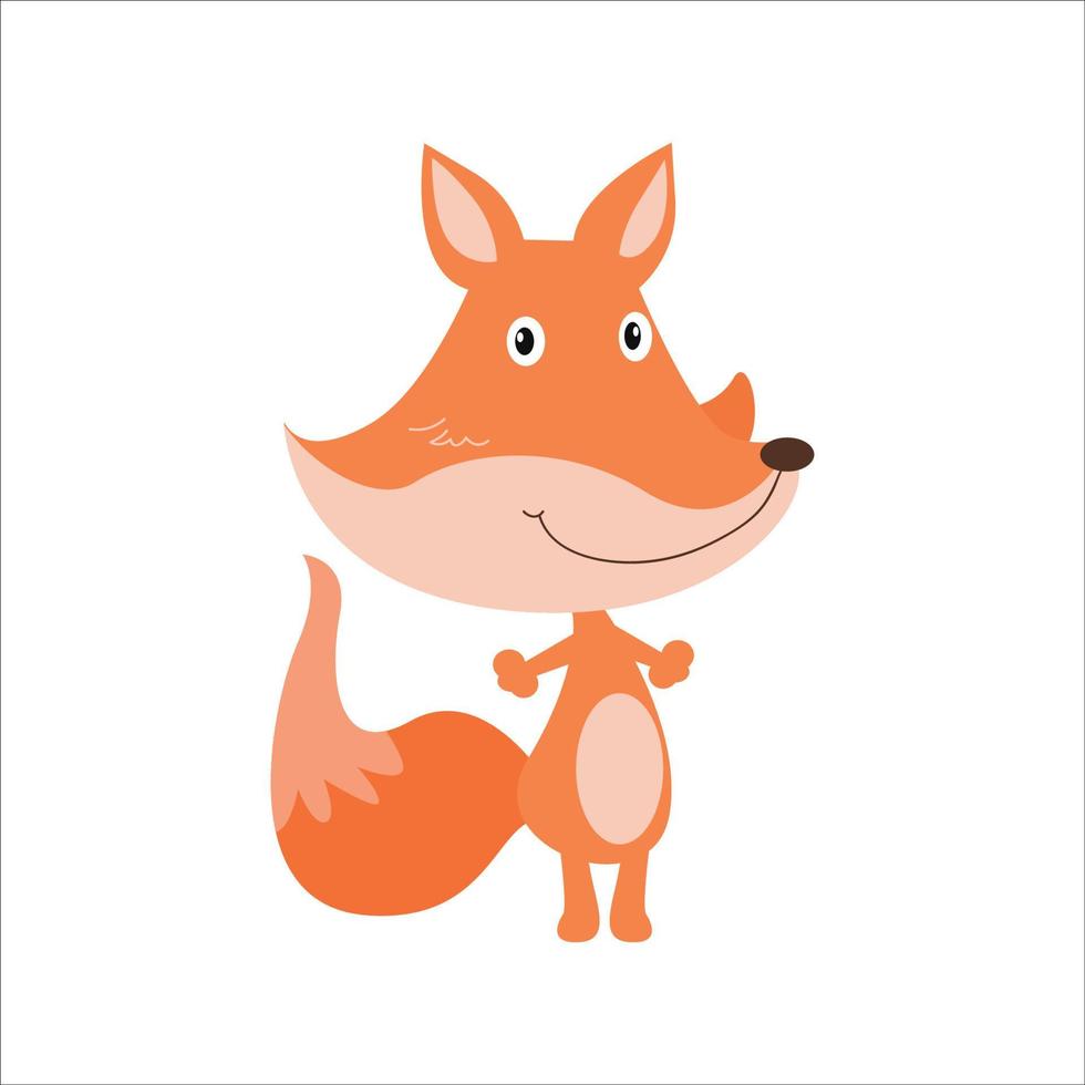 illustratie vector ontwerp schattig oranje vos. mooi zo voor icoon, tekenfilm karakter, karikatuur, mascotte, symbool, grafisch logo