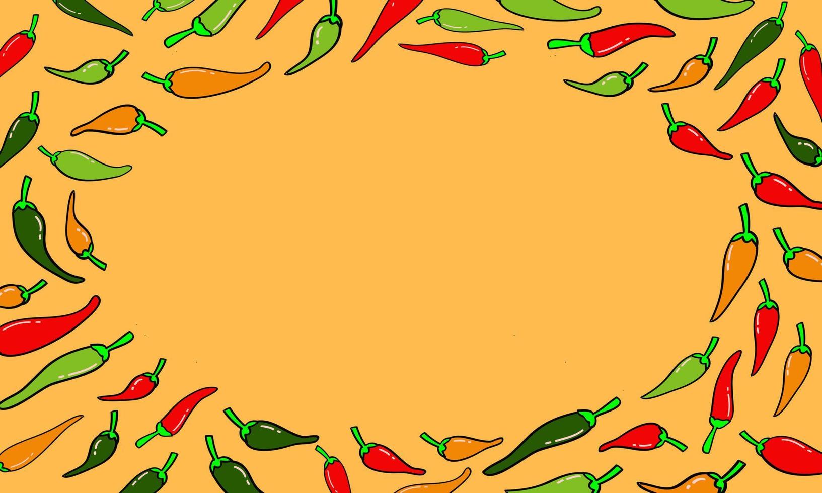 kader van hand- getrokken chili peper illustratie vector